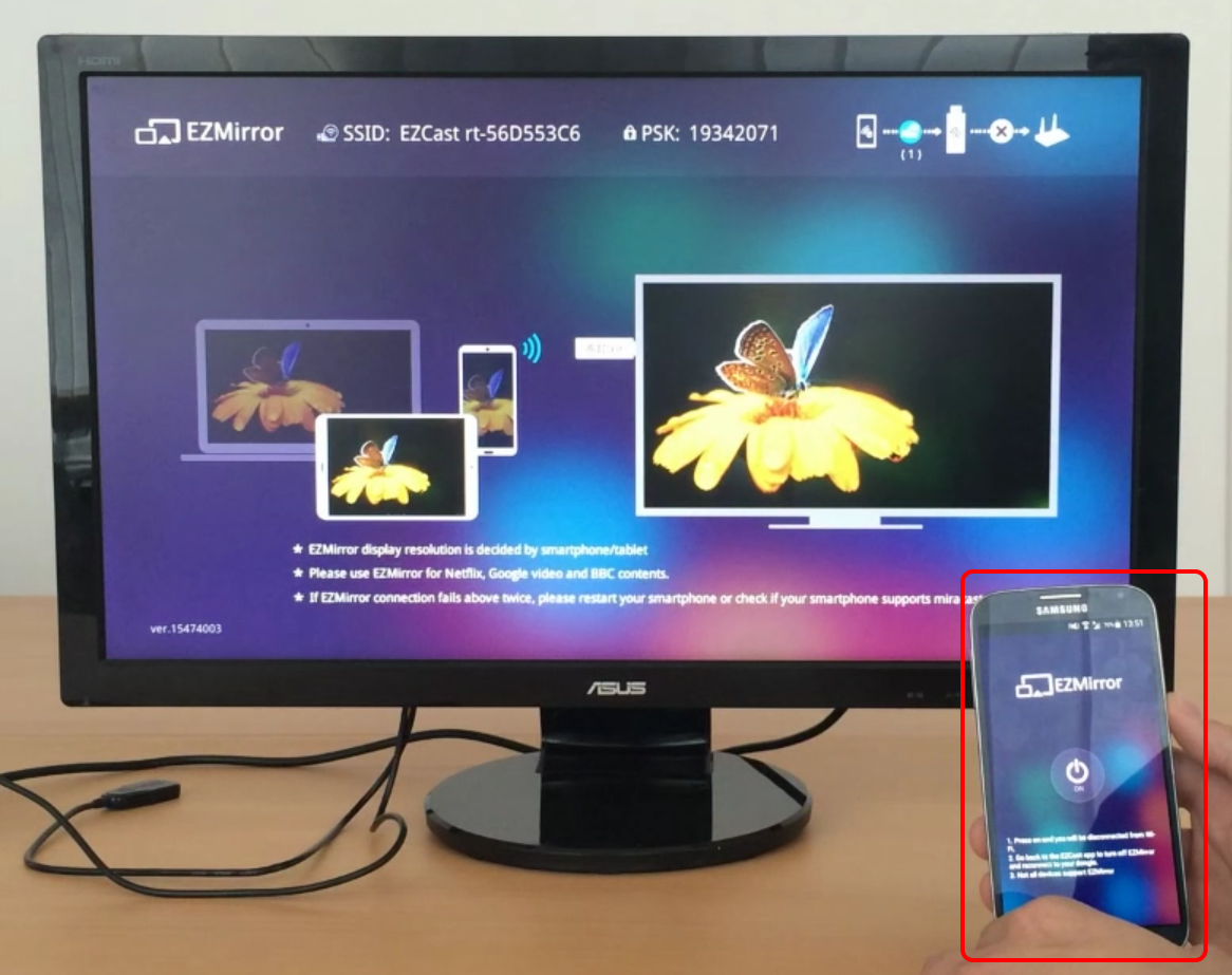 mirroring the smartphone display with ezcast